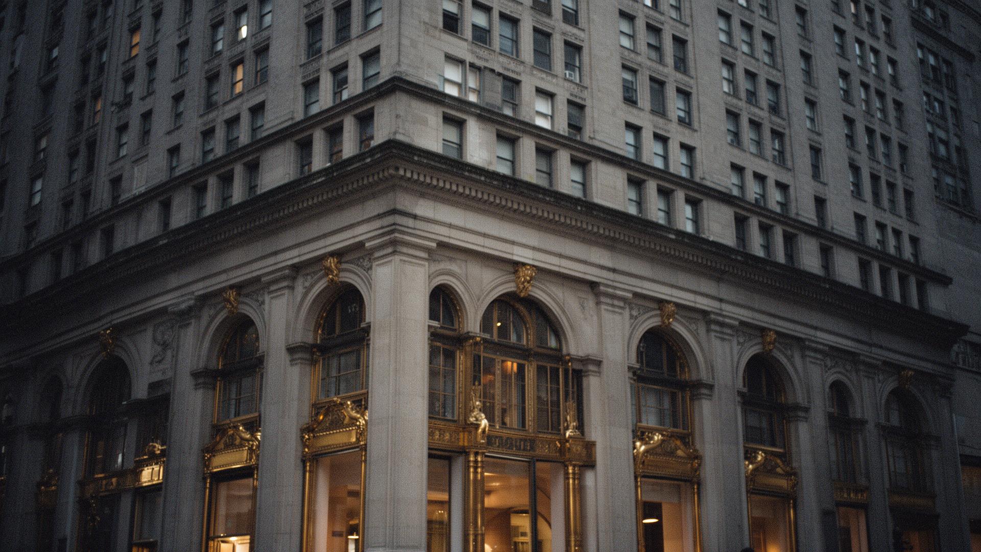 Classic pre-war New York City limestone facade